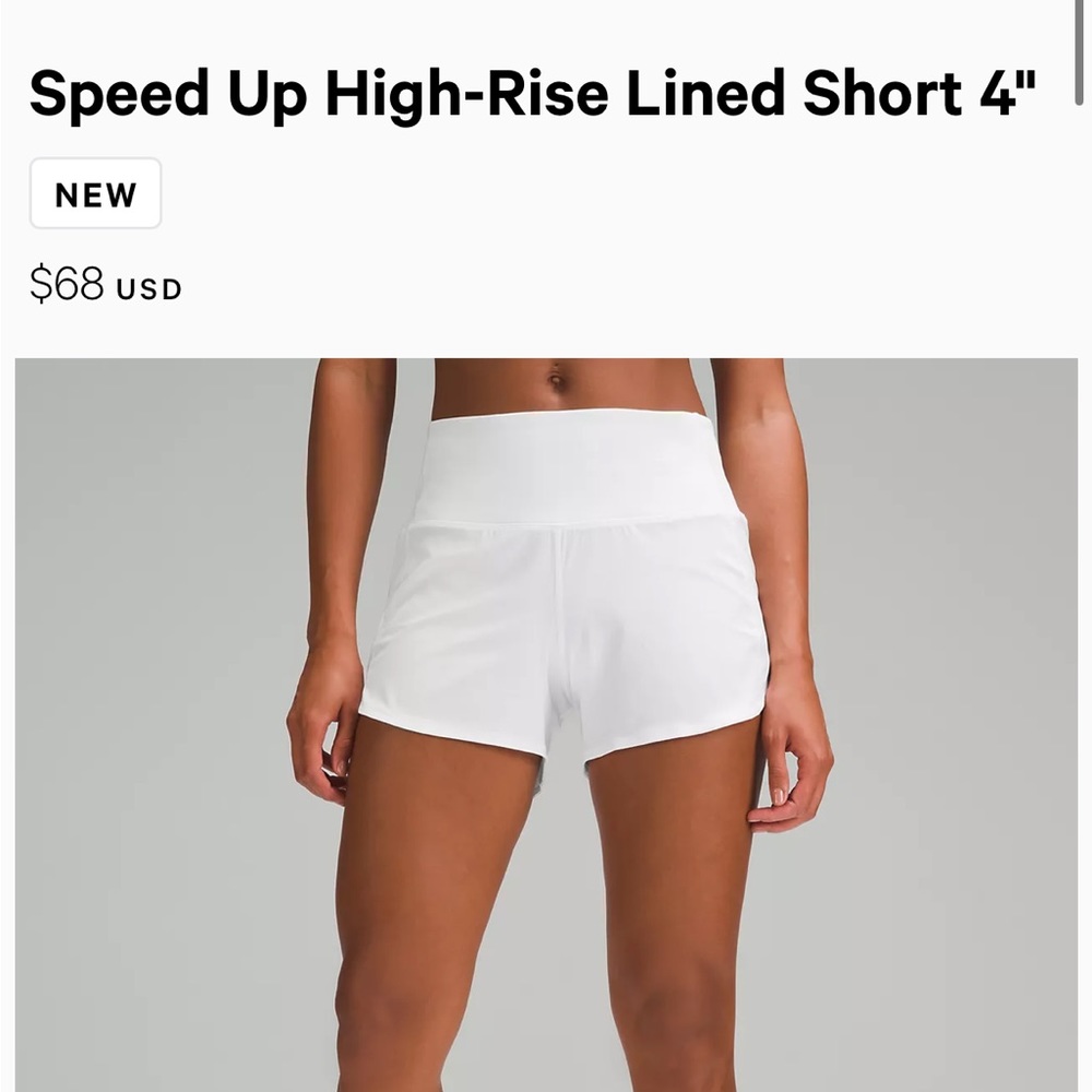 Lululemon Speed Up High-Rise Lined Short 4"